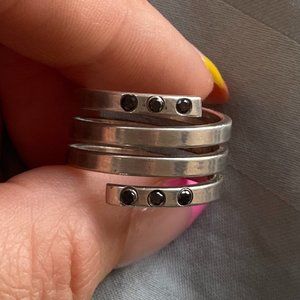 VERSANI BLACK DIAMOND Swirl Ring